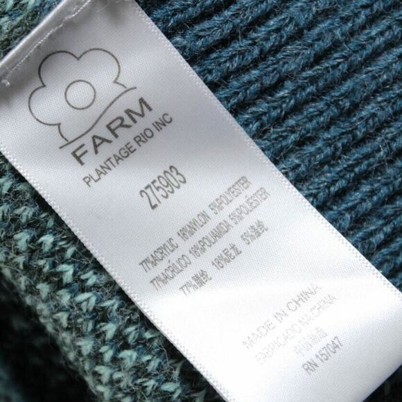 Farm Rio Blue Leopard Animal print knit sweater Size Small - Picture 4 of 12